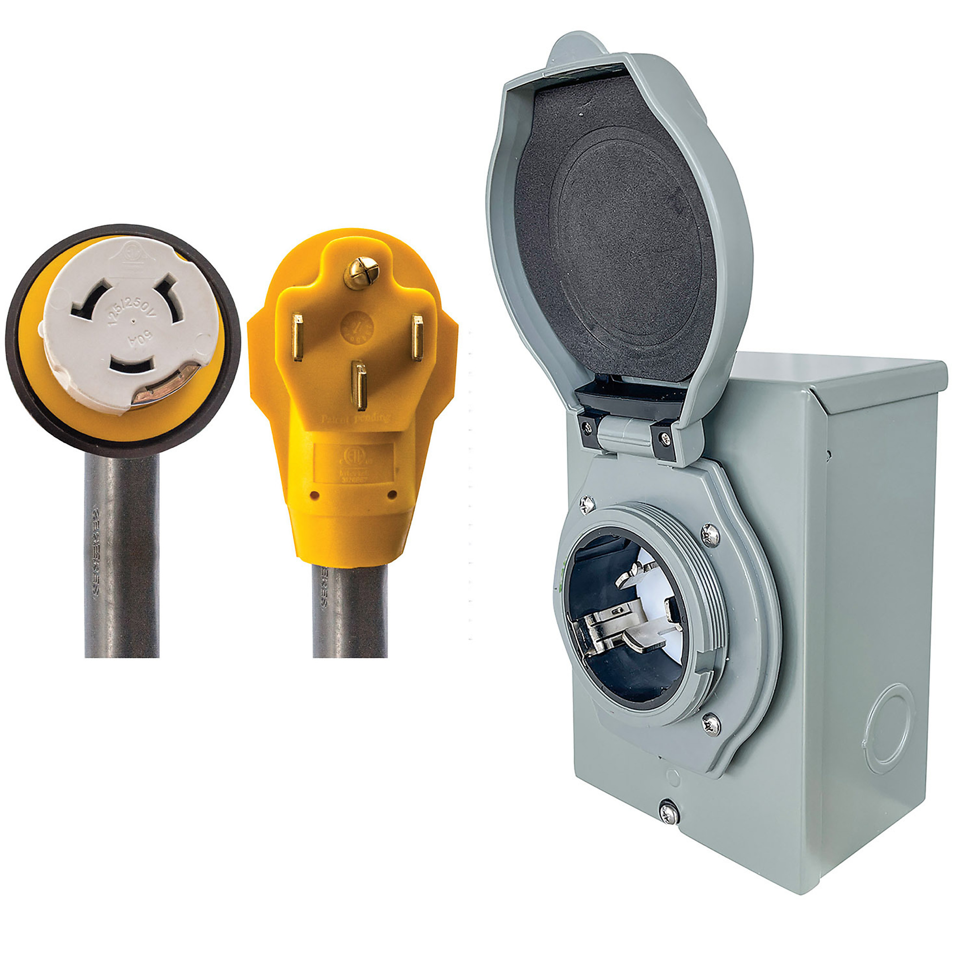 Sportsman Series, 50 Amp Power Inlet Box 30ft. Extension Cord, Amps 50 Volts 250 Model# PK50